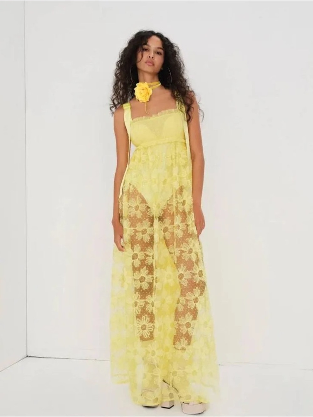 Emma Maxi Dress in Yellow FOR LOVE & LEMONS